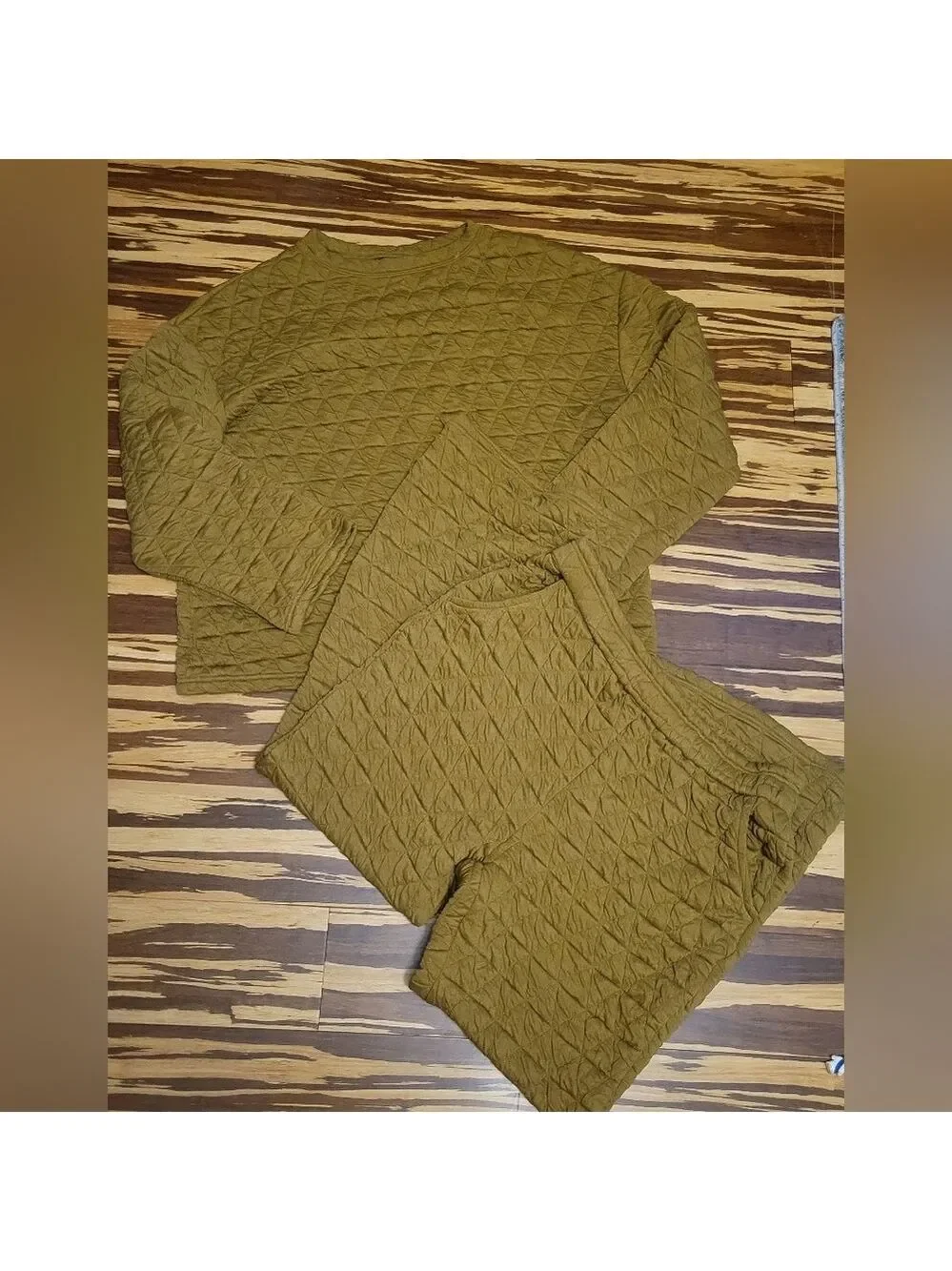 PrettyGarden Quilted 2 Piece Lounge Set XL Green